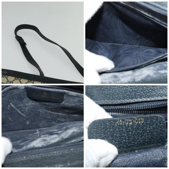 GUCCI GG Supreme Sherry Line Shoulder Bag PVC Navy Gold 41 02 013 Auth ep10484 - Picture 13 of 14